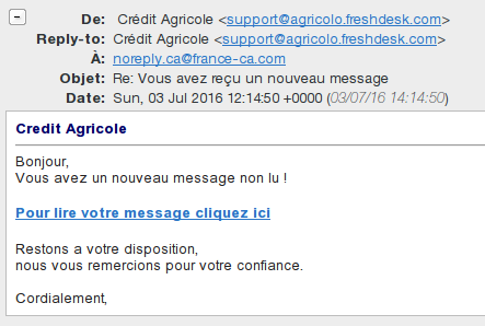 spam credit agricole
